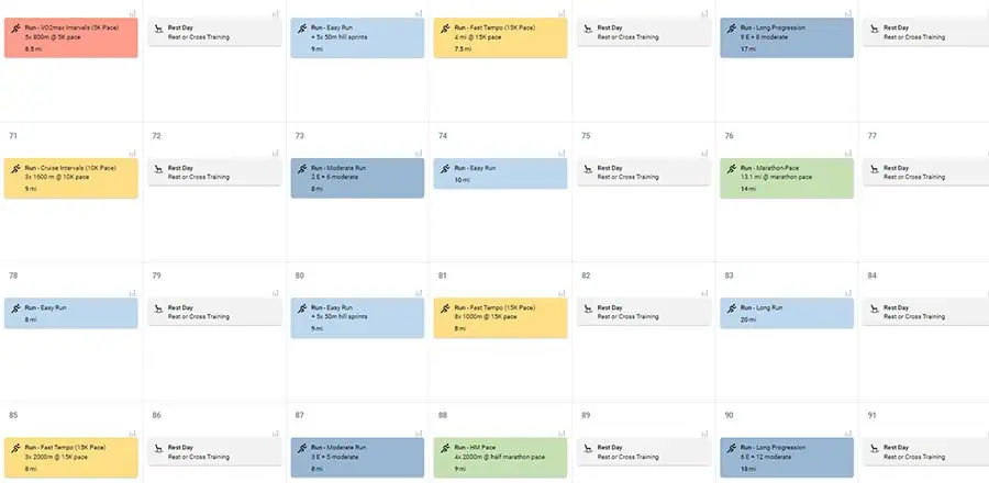 marathon training plans